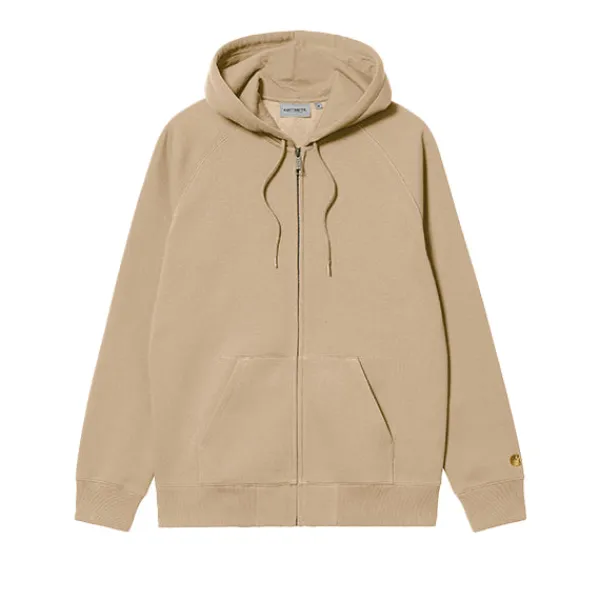 Jackets | Hoodies | Carhartt WIP Hooded Chase Jacket Sable Gold Beige