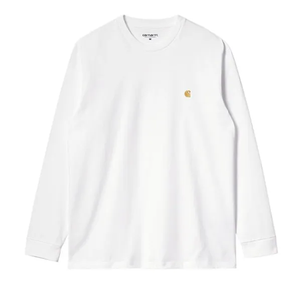 T Shirts | Carhartt WIP LS Chase T Shirt Gold White