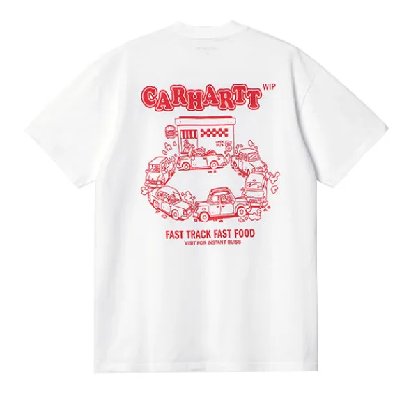 T Shirts | Carhartt WIP SS Fast Food T Shirt Red White