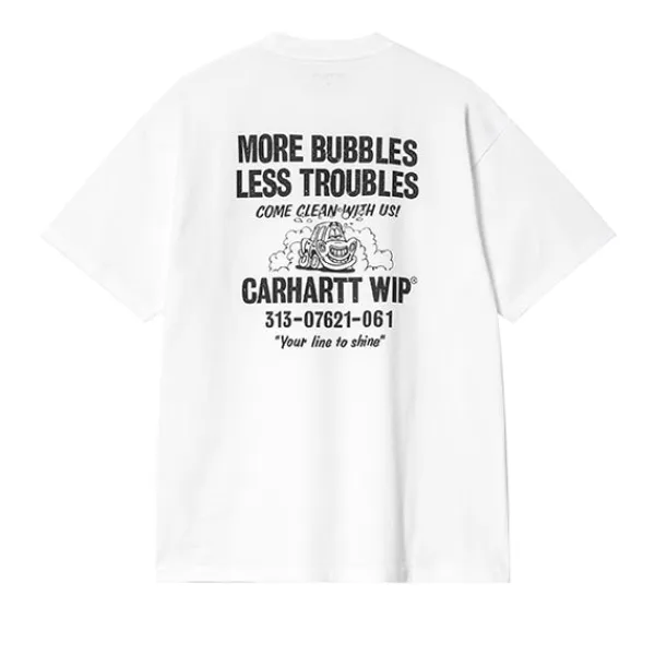 T Shirts | Carhartt WIP SS Less Troubles T Shirt Black White