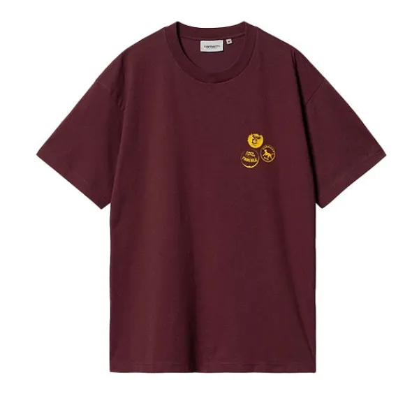 T Shirts | Carhartt WIP SS Pins T Shirt Malbec Orange Red