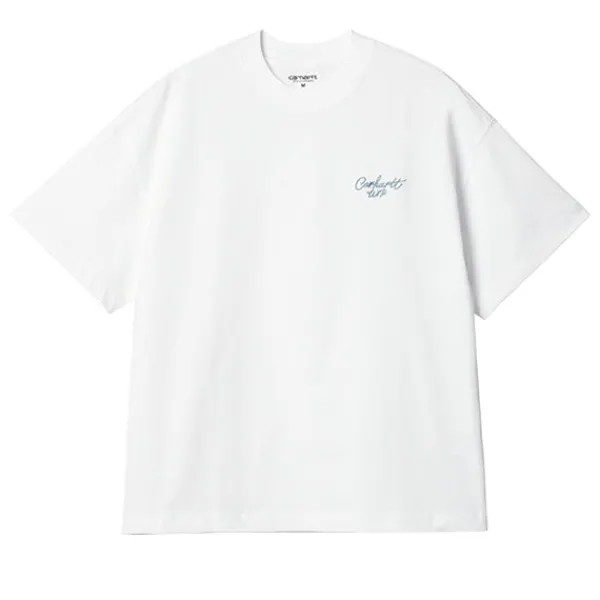 T Shirts | Carhartt WIP SS Signature Script T-Shirt / Dusty Ice White