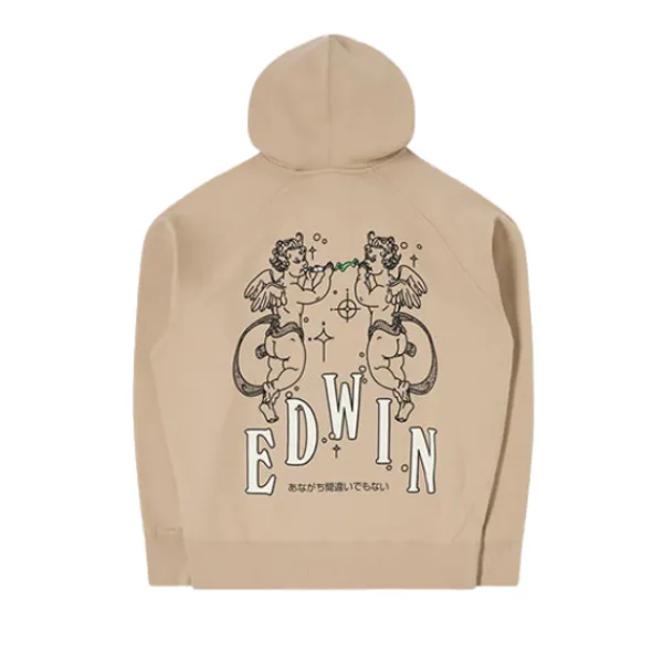 Hoodies | Edwin Angels Hooded Sweat Heavy Brushed Felpa Beige