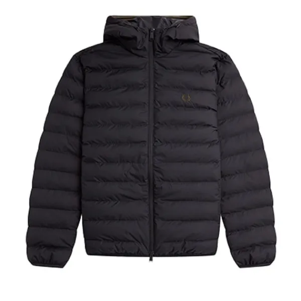 Jackets | Fred Perry Hooded Insulated Jacket Black