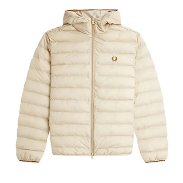 Jackets | Fred Perry Hooded Insulated Jacket Oatmeal