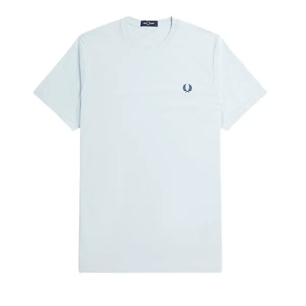 T Shirts | Fred Perry Rear Powder Laurel Graphic T-Shirt Light Ice Blue