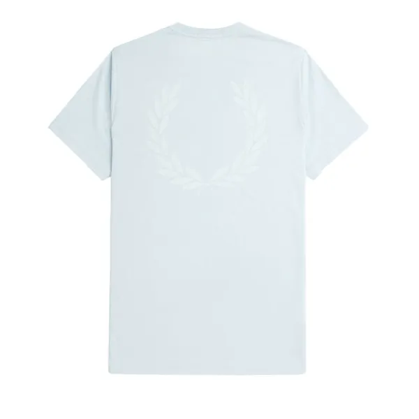 T Shirts | Fred Perry Rear Powder Laurel Graphic T-Shirt Light Ice Blue