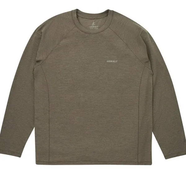 T Shirts | Gramicci Winter Thermal LS Crew Olive Heather Green