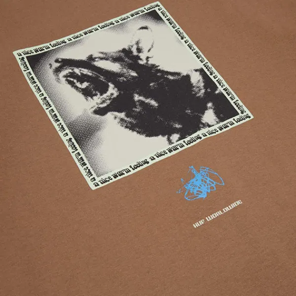 T Shirts | HUF Beware SS T Shirt Camel Brown