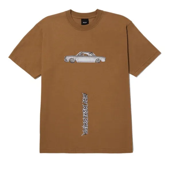 T Shirts | HUF Car Club T Shirt Camel Brown