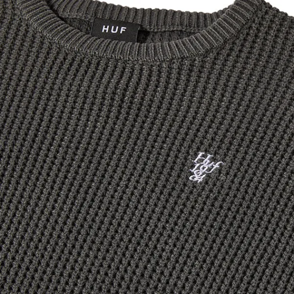 Sweatshirts | HUF Filmore Waffle Knit Sweater Black