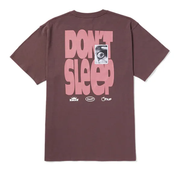 T Shirts | HUF SS Cousin Of Death T shirt Eggplant Burgundy