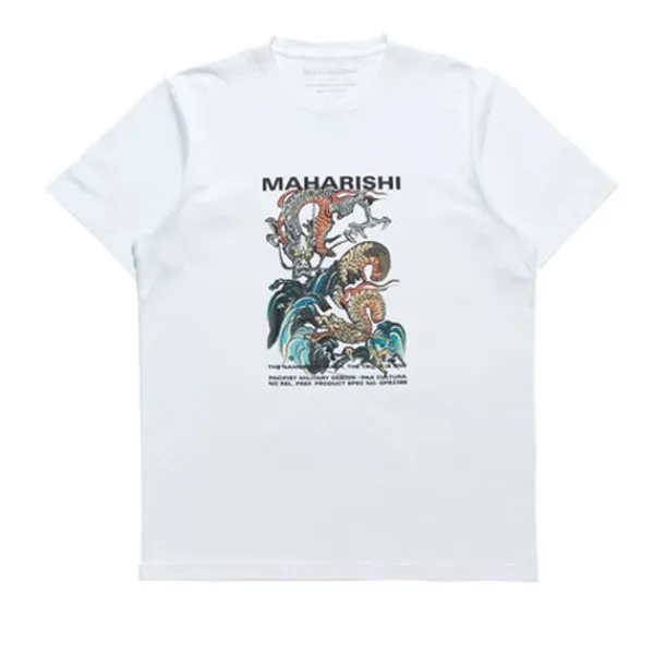 T Shirts | Maharishi Double Dragons Organic T shirt White