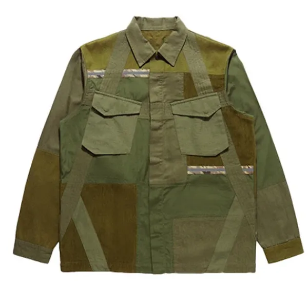 Shirts | Maharishi Tugihagi Patchwork Tobi Shirt Olive Green