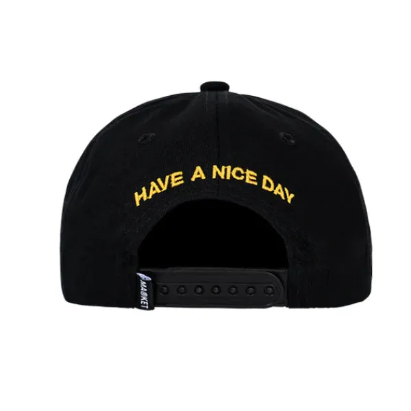 Headwear | Market Smiley Upside Down 6 Panel Hat Black