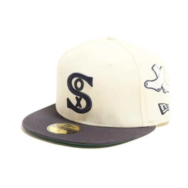 Headwear | New Era Chicago White Sox Cooperstown Patch 59Fifty Cap Cream