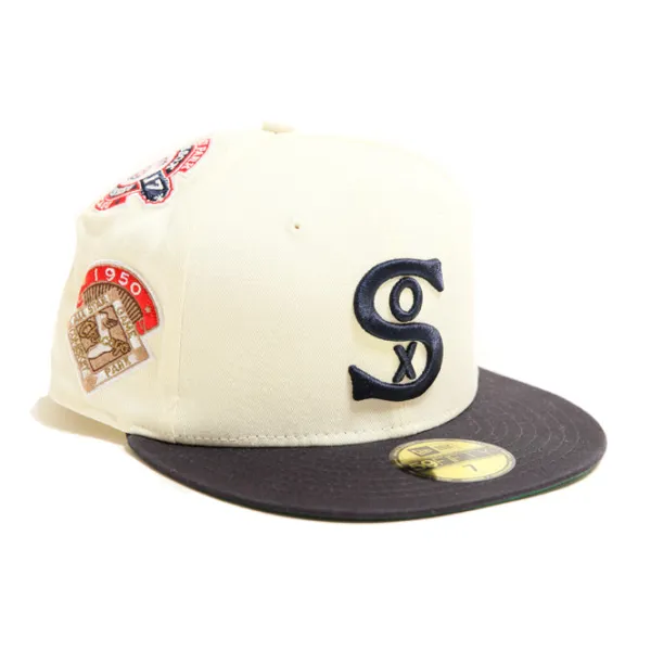 Headwear | New Era Chicago White Sox Cooperstown Patch 59Fifty Cap Cream