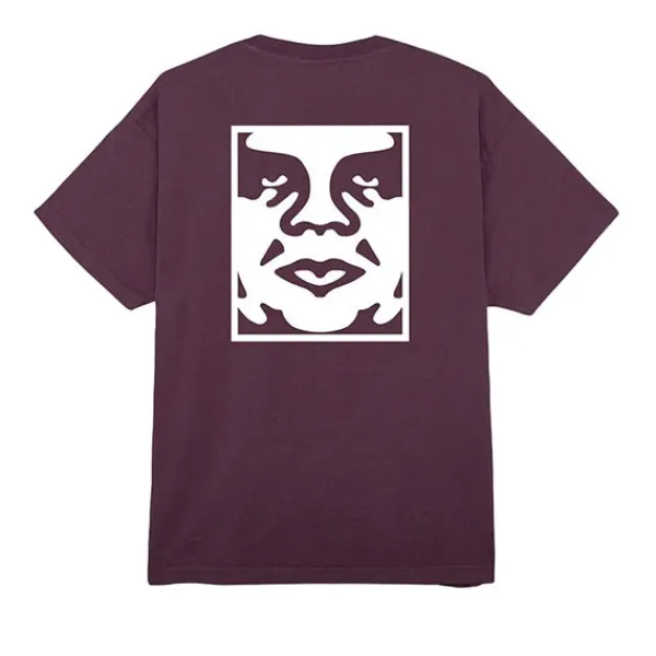 T Shirts | Obey Bold Icon Heavyweight T Shirt Plum Purple