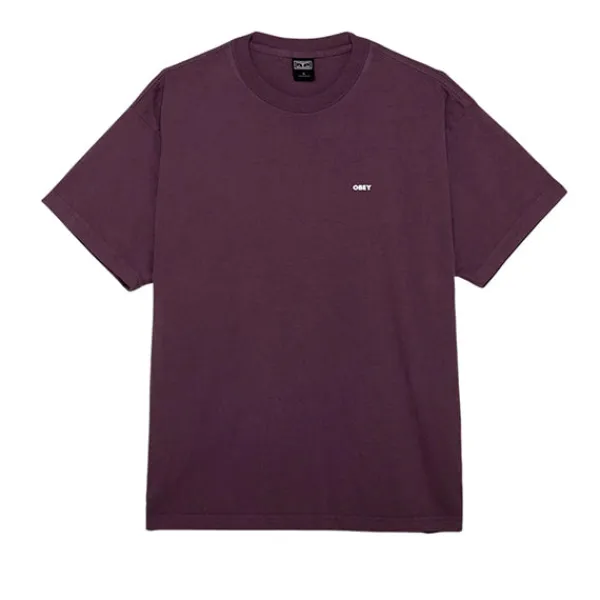 T Shirts | Obey Bold Icon Heavyweight T Shirt Plum Purple