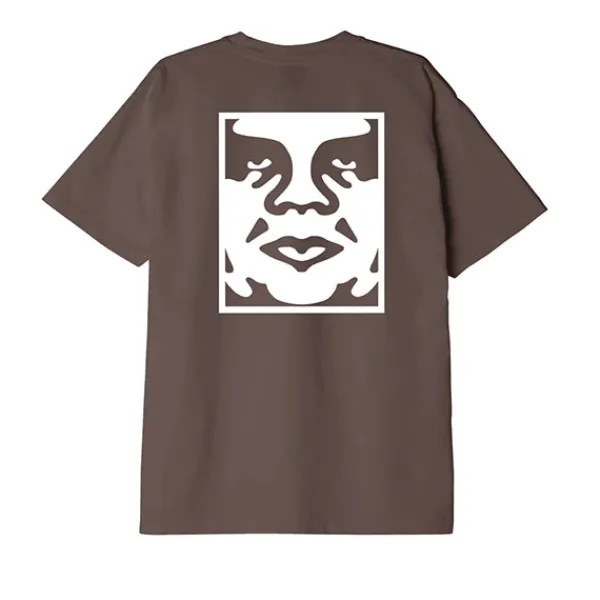 T Shirts | Obey Bold Icon Heavyweight T shirt Silt Brown