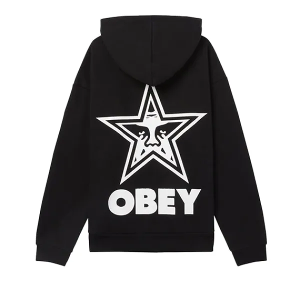 Hoodies | Obey Bold Star Extra Heavy Hood Black