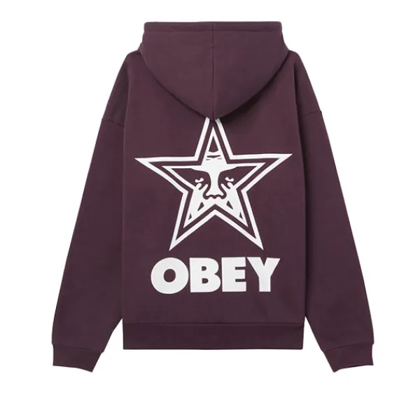 Hoodies | Obey Bold Star Extra Heavy Hood Plum Perfect Purple