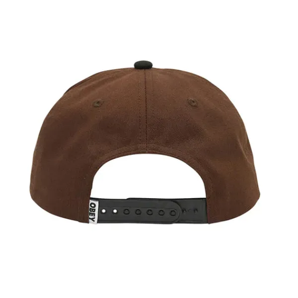 Headwear | Obey Dom 5 Panel Snapback Sepia