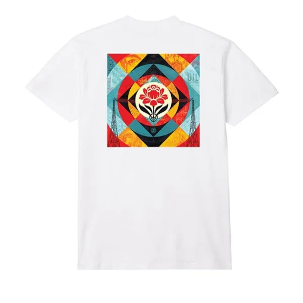 T Shirts | Obey Geometric Power Canvas T Shirt White