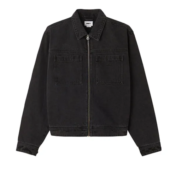 Jackets | Obey Hardwork Zip Up Jacket Faded Black