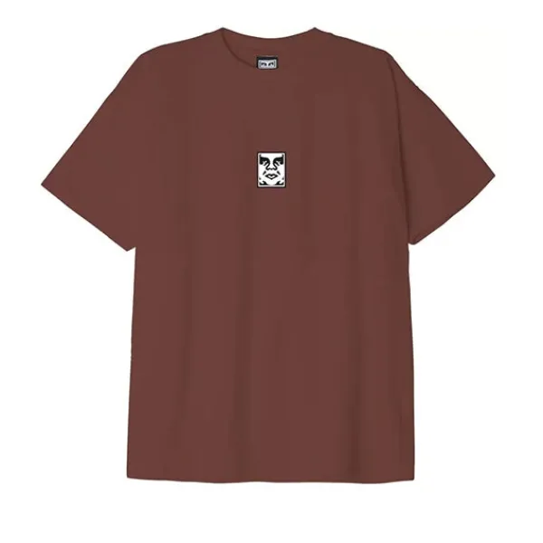 T Shirts | Obey Heavyweight T Shirt Sepia Brown