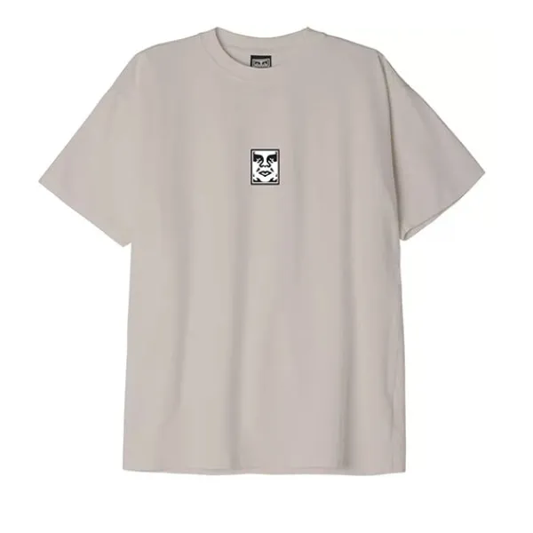 T Shirts | Obey Heavyweight T Shirt Silver Grey