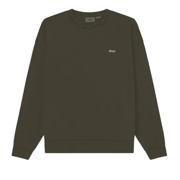 Sweatshirts | Obey Lowercase Pigment Crew Pigment Rosin Green