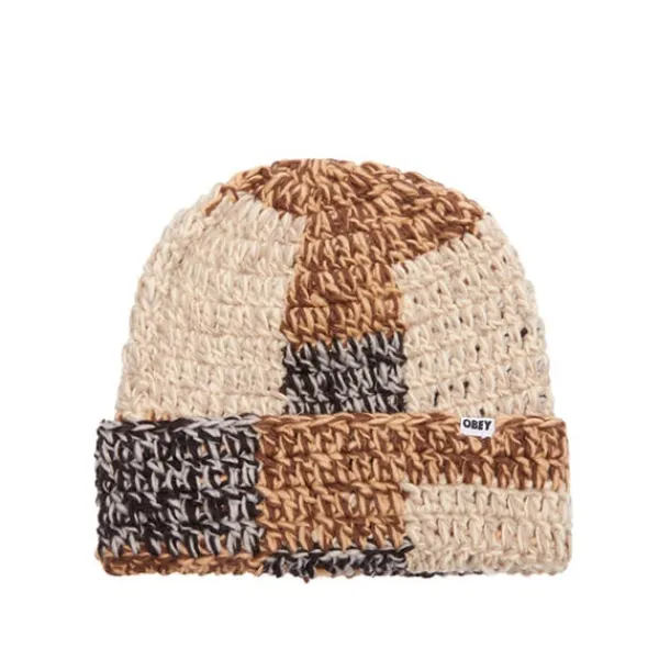 Headwear | Obey Patchwork Rib Beanie Multi Brown