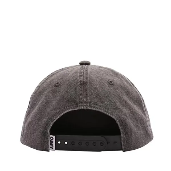 Headwear | Obey Pigment Dyed Studio 6 Panel Snapback Black