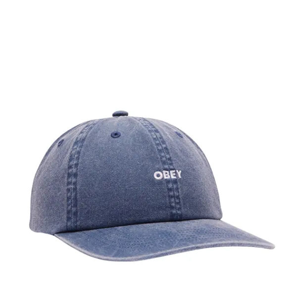 Headwear | Obey Pigment Lowercase 6 Panel Strap Cap Navy