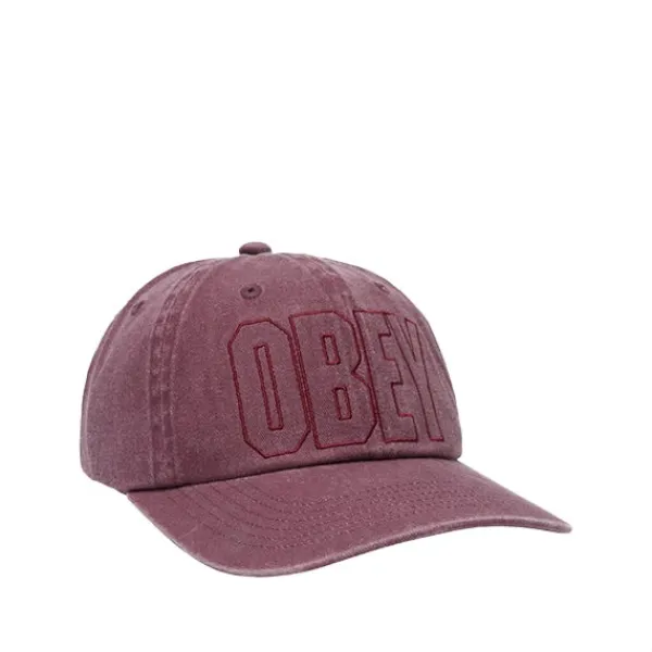 Headwear | Obey Pigment Nova 6 Panel Velcro Back Burgundy Purple