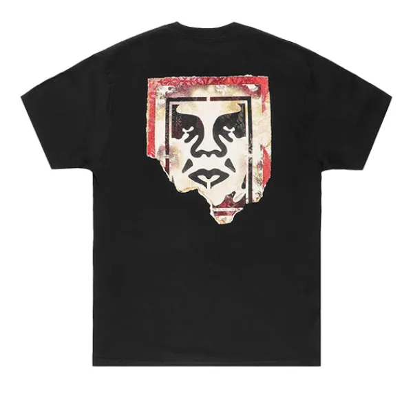 T Shirts | Obey Ripped Icon T Shirt Black