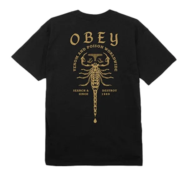 T Shirts | Obey Scorpion T Shirt Black