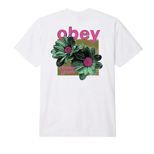 T Shirts | Obey Seeds Grow T Shirt White