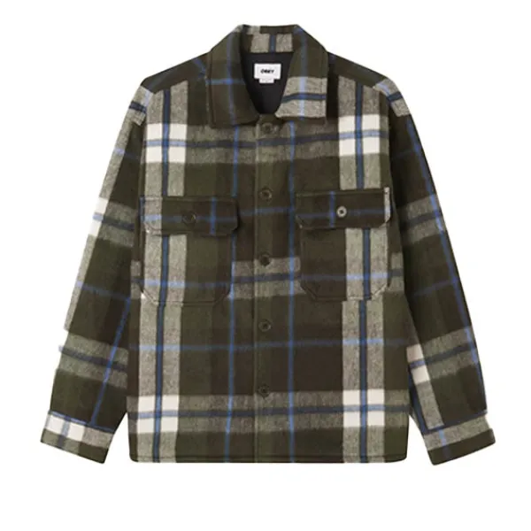 Jackets | Obey Stanton Shirt Jacket Rosin Multi Green