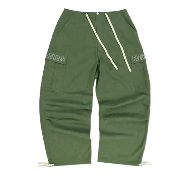 Trousers | Pleasures Vistor Wide Fit Cargo Pants Green