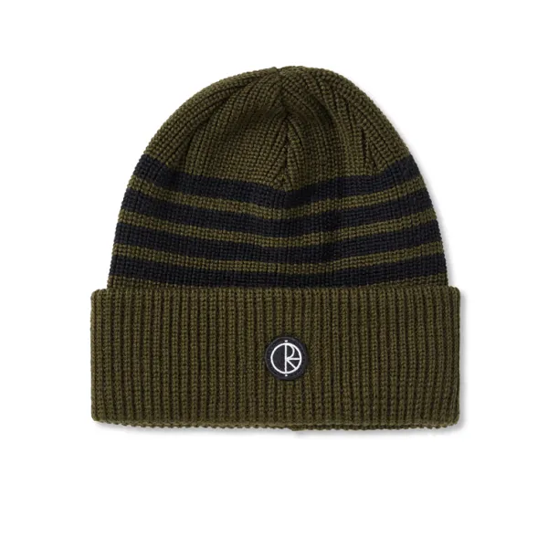 Headwear | Polar Stripe Merino Beanie Army Green