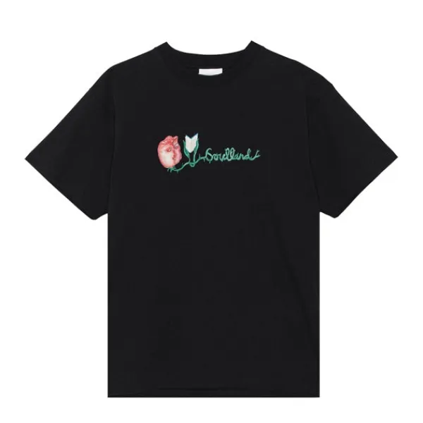 T Shirts | Soulland Flower Logo Knitted T shirt Black