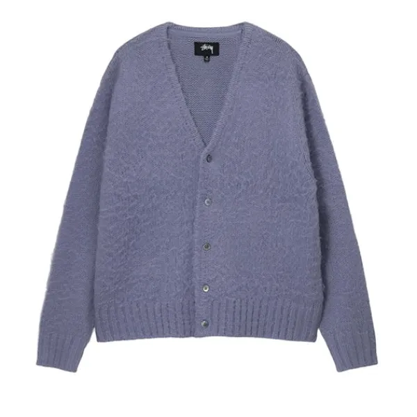 Knitwear | Stussy Brushed Cardigan Lavender Purple