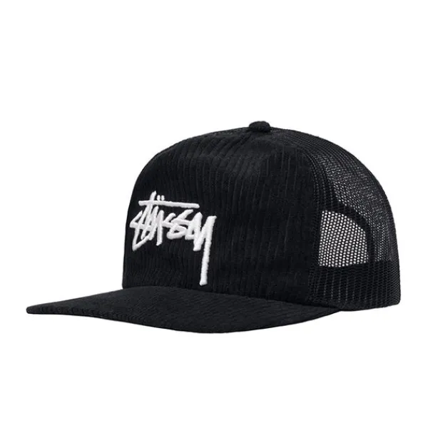 Headwear | Stussy Corduroy Trucker Cap Black