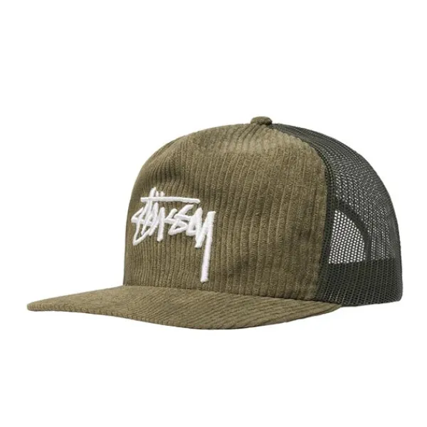 Headwear | Stussy Corduroy Trucker Cap Green