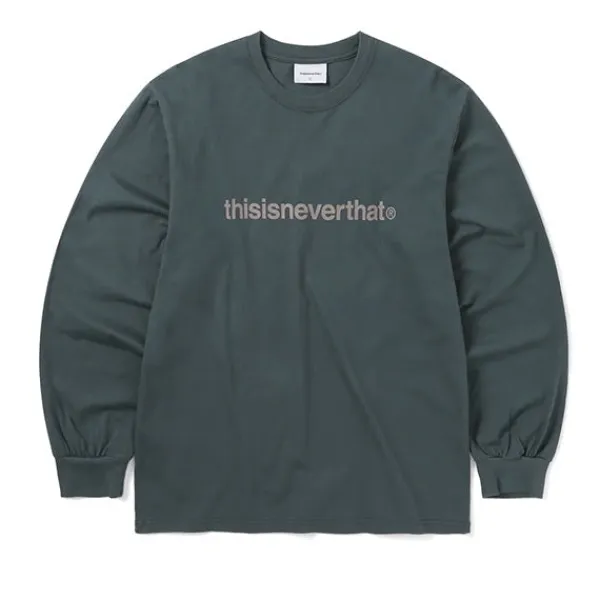 T Shirts | THISISNEVERTHAT T Logo LS Tee Charcoal Grey