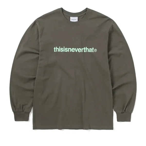 T Shirts | THISISNEVERTHAT T Logo LS Tee Mocha Brown