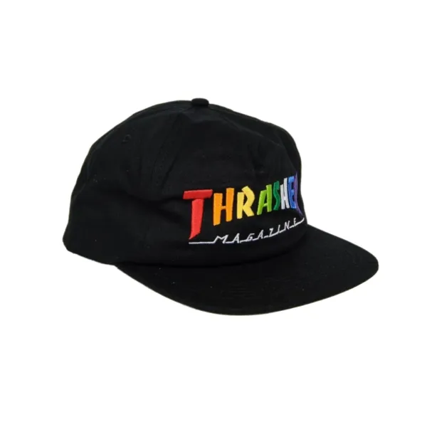 Headwear | Thrasher Cap Rainbow Mag Logo Black